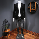 2021男士平绒西装金丝绒圆点暗纹西服休闲便西6813P195控价368，男装西服，电商D225