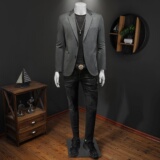 2026新款男士高档毛呢西装外套顺毛单西D225-2309P195，男装西服套装，电商D225