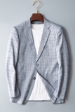 春秋新款格子小西装男士修身休闲单件西服1379P155，男装西服，电商D225