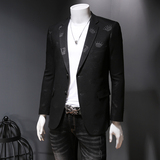 男士商务休闲西服刺绣修身秋季青年西服外套假模图787P165，男装西服，电商D225