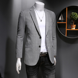 青年修身小西装千鸟格男士休闲秋季西服假模图803P145，男装西服，电商D225