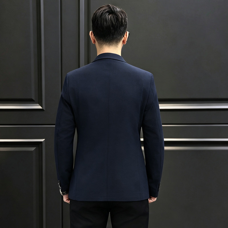 2026春装新款西服外套男轻薄款泡泡纹西装男士便服2611P165,男装西服套装,电商D225