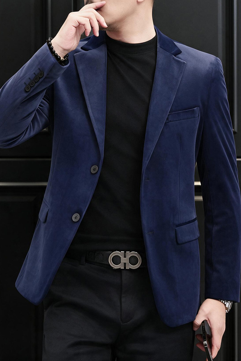 时尚男装金丝绒小西装男士商务休闲西服XZ6801P175,男装西服套装,电商D225