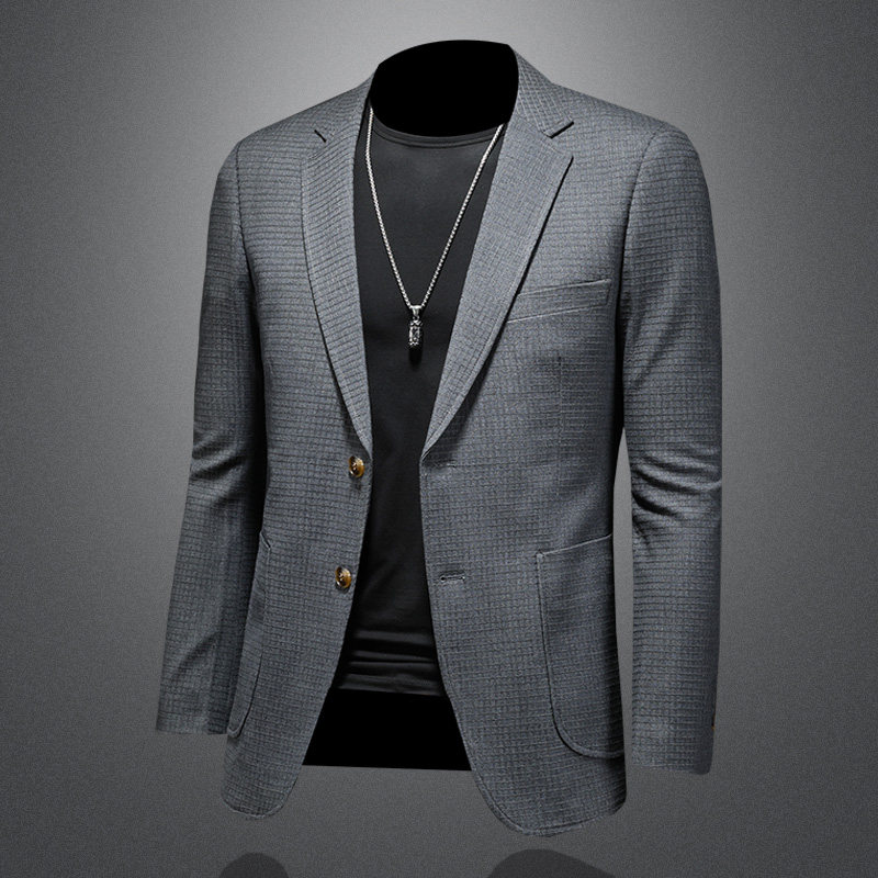春季新款便西男士格子西装休闲西服外套7817P145225,男装西服套装,电商D225