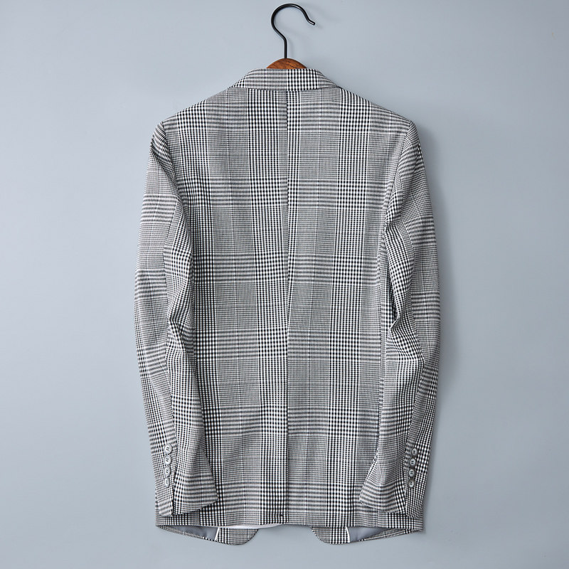长袖灯笼袖常规标准修身西服上装韩版条纹男士西服时尚休闲春季,男装西服,电商D225
