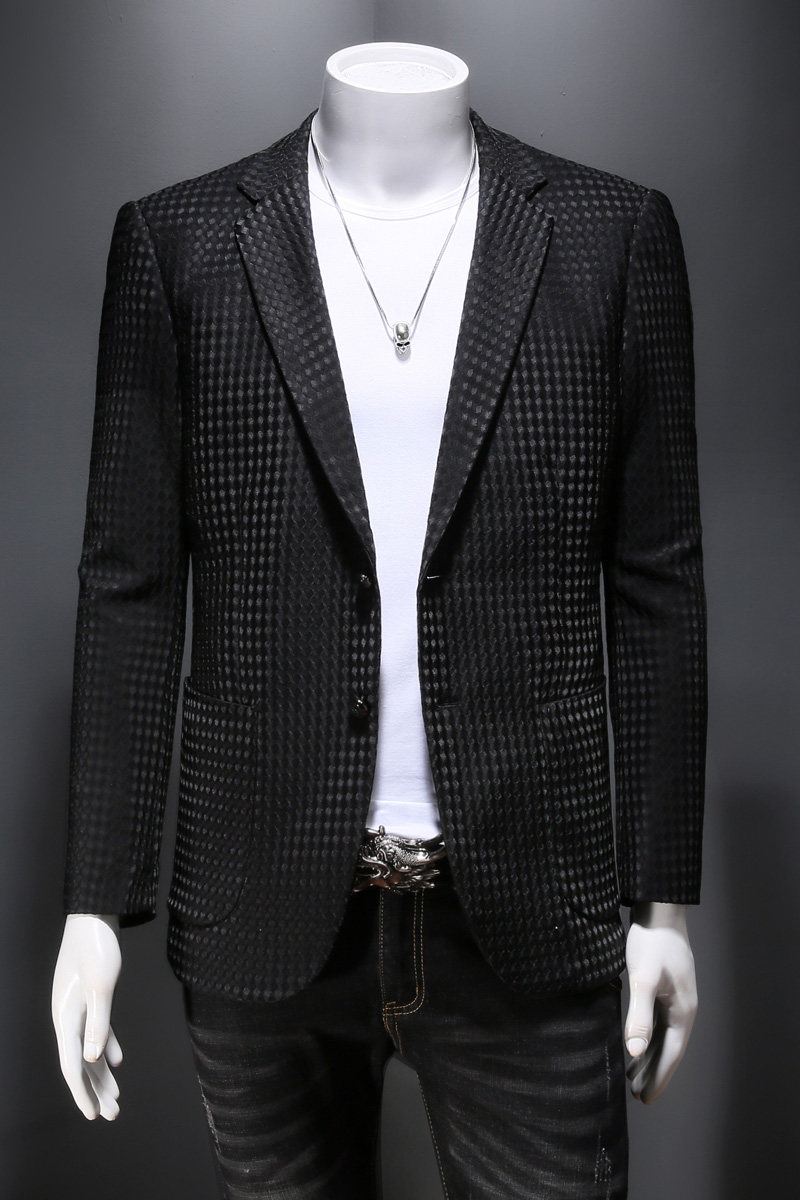 男士黑色秋季修身上衣西服小西装外套301P175控价328,男装西服,电商D225