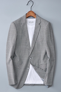 长袖灯笼袖常规标准修身西服上装韩版条纹男士西服时尚休闲春季图片