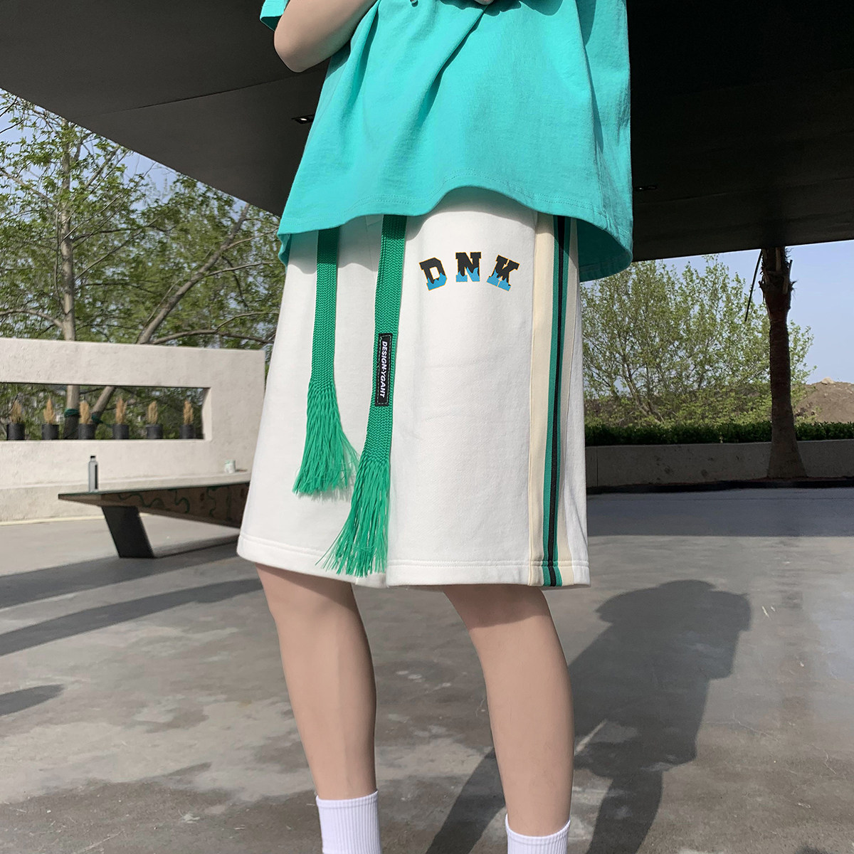 夏季潮流宽松个性织带休闲五分裤运动短裤 A181特批P30控48图片