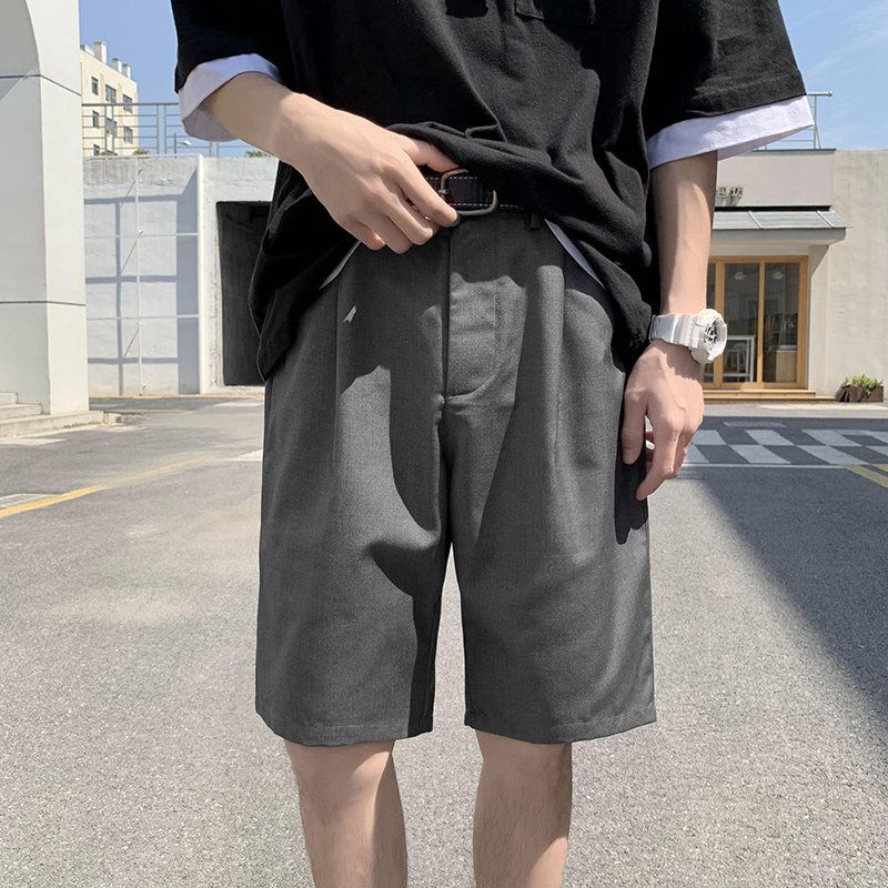 夏季寬鬆純色西褲五分褲薄款休閒短褲