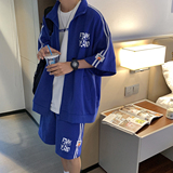 夏季织带撞色开衫短袖外套短裤运动套装TZ665特批P65控98，男装休闲套装，电商A247