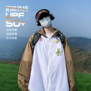 港风23夏季百搭时尚连帽薄款宽松印花防晒衣外套F141P65控88图片