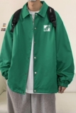 港风23春季新款ins潮流字母印花教练服夹克外套JK318P50控78，男装夹克，电商A247