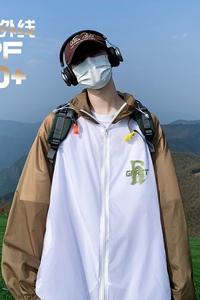 港风23夏季百搭时尚连帽薄款宽松印花防晒衣外套F141P65控88图片