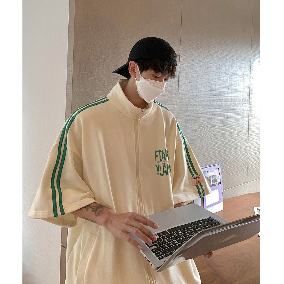 夏季潮流开衫短袖外套短裤运动套装TZ665特批P65控98,男装休闲套装,电商A247