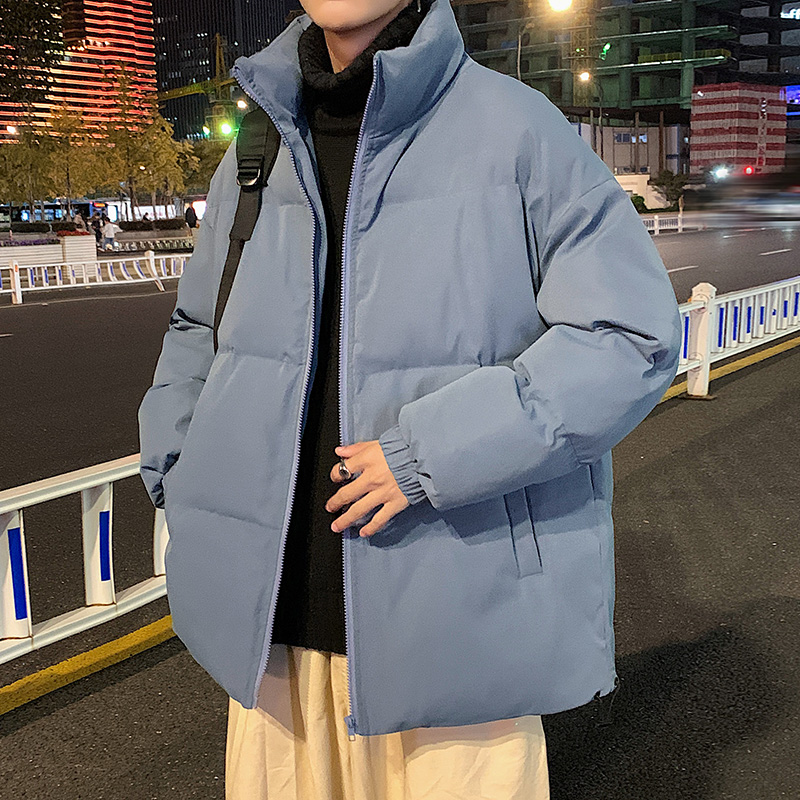 Winter fashion warm down cotton lovers solid color stand collar cotton padded jacket