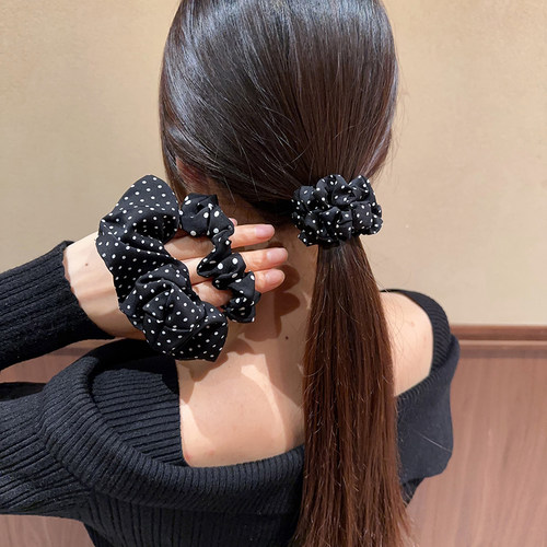 气质波点大肠发圈马尾头绳发量少