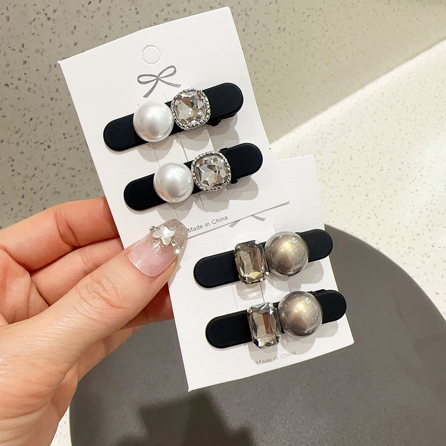 水钻珍珠前额刘海发夹边夹