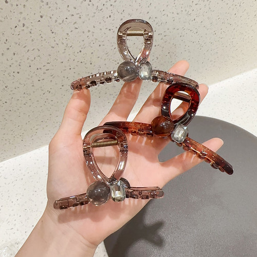 清透珠大号水钻抓夹后脑勺发卡女