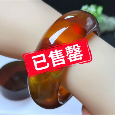 【李氏珠宝】精品59.5圈24.5宽血红蜜彩虹手镯无瑕天然缅甸琥珀