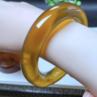 精品60.5圈16宽老矿金茶绞蜜手镯无瑕疵天然缅甸琥珀 李氏珠宝