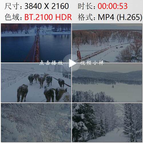 航拍新疆阿尔泰布尔津县游牧民族牛群猎人滑雪起源地实拍视频素材
