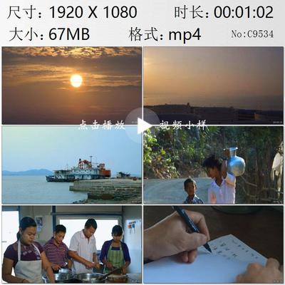 缅甸仰光马德岛中缅合作建设大型原油卸载港中国餐馆实拍视频素材