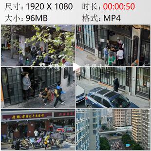 航拍湖北武汉清晨日出霞光笼罩过早早餐店边吃边走实拍视频素材