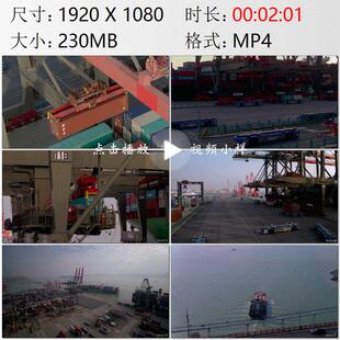 航拍福建厦门远海自动化码头集装箱货轮靠港人工智能实拍视频素材