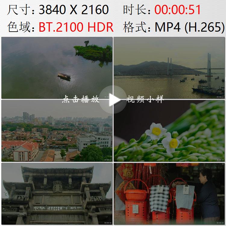 航拍九龙江岸漳州城小全景江面船只老街行人台湾路实拍视频素材