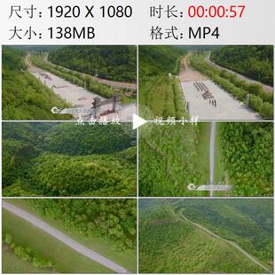 航拍陕西咸阳市秦直道文化苑延安市秦直道遗址古代国道视频素材