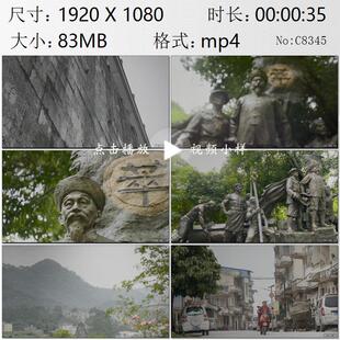 西南边境小镇凭祥古城友谊关城楼古代守关将士塑像实拍视频素材