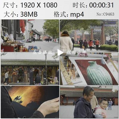 甘肃天水古城繁华热闹的商业街古丝绸之路商贸通道实拍视频素材