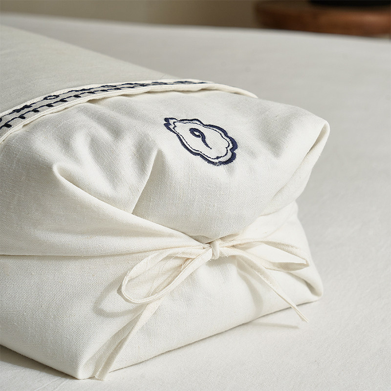 棉麻高端刺绣简约苦荞枕芯 四季通用大凉山荞麦枕头单人抗菌助眠