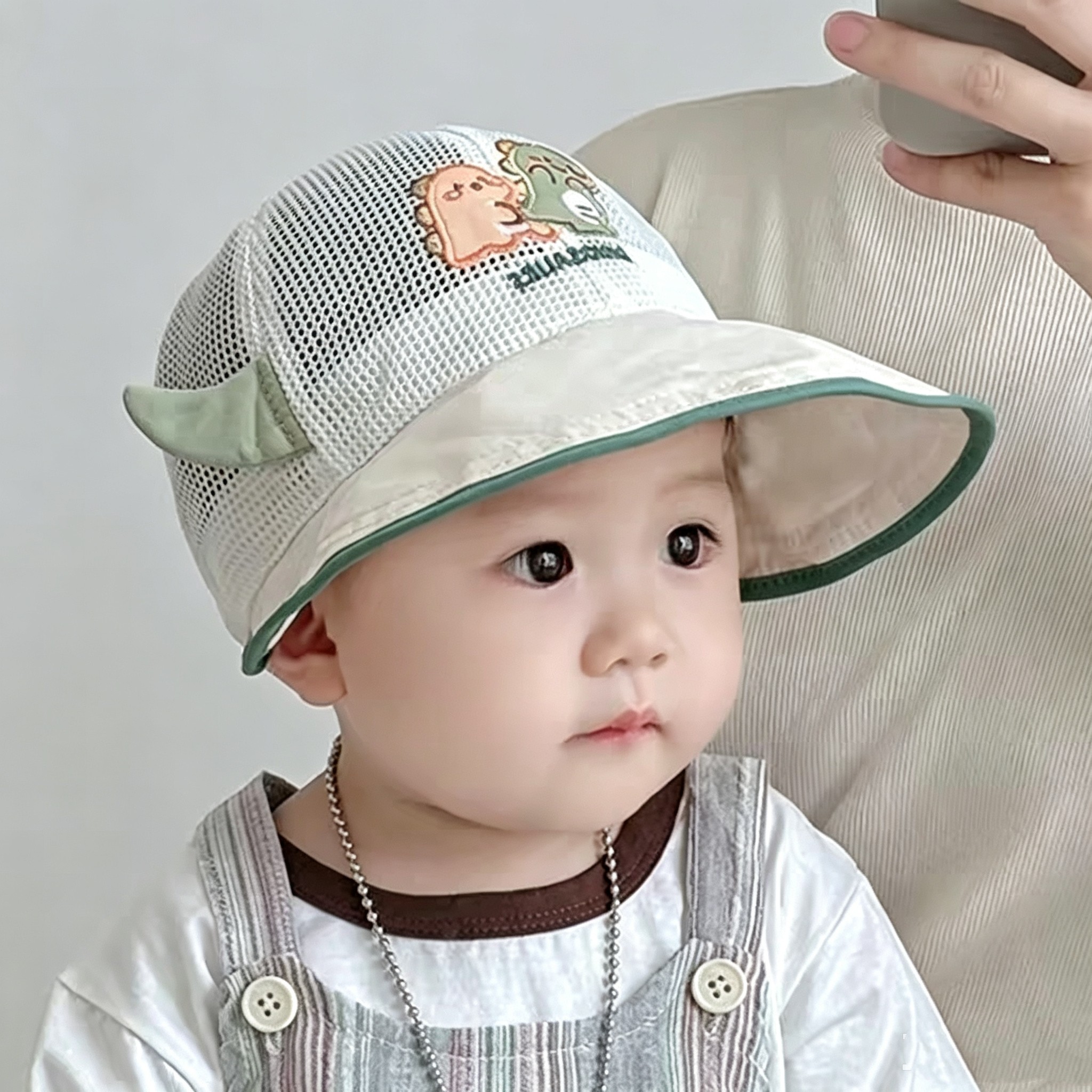 儿童帽子夏季薄款透气网眼鸭舌帽男孩女宝宝婴儿遮阳防晒太阳帽潮