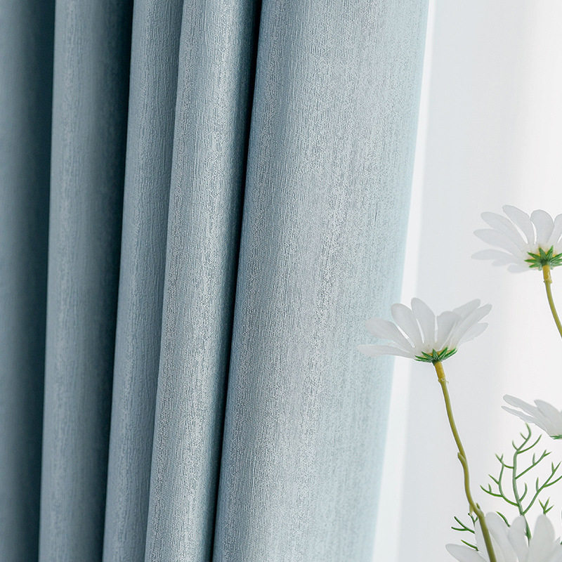 简约轻奢日式客厅房间飘窗遮光窗帘2022新款高精密纹理香港开口帘