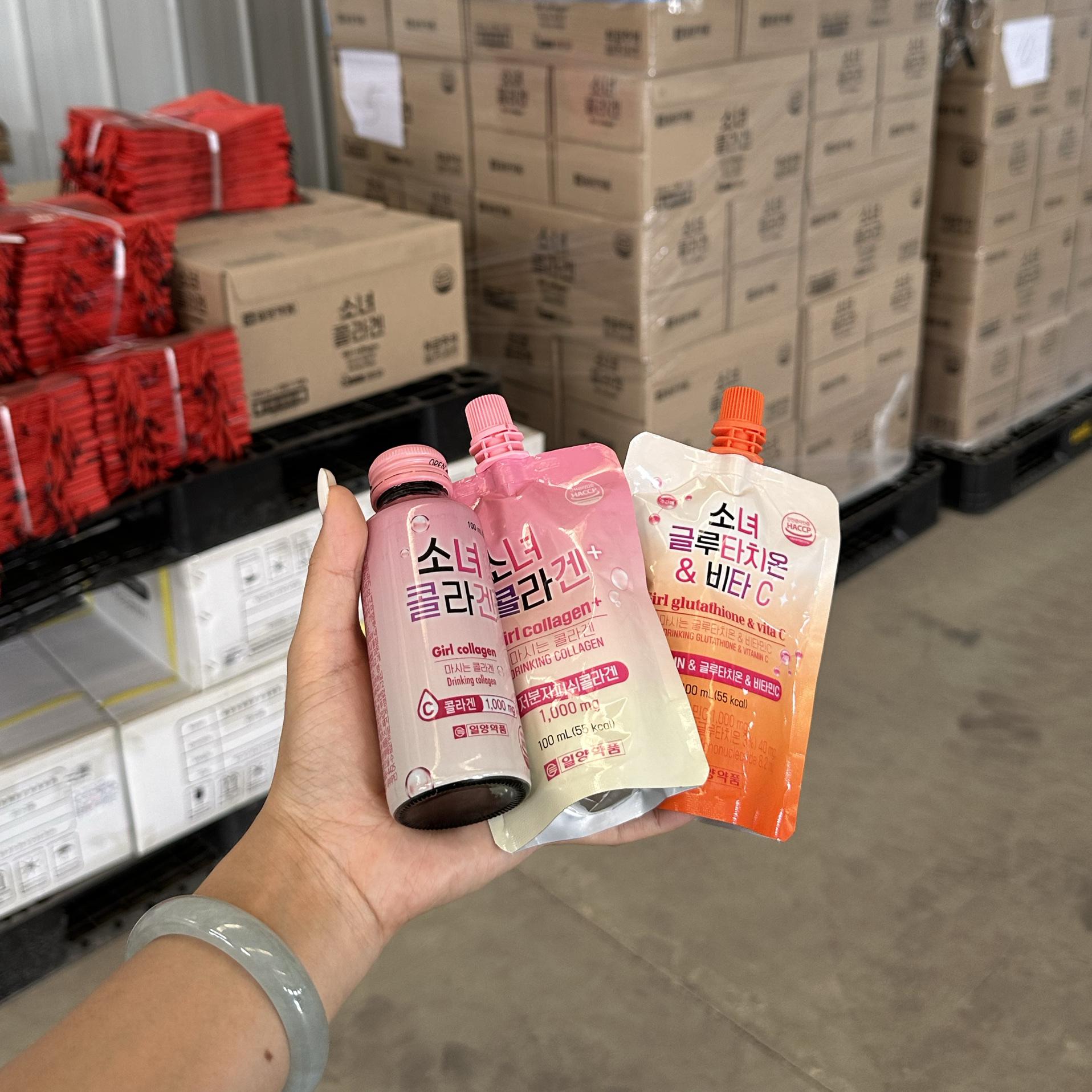韩国进口一洋少女胶原蛋白苹果味含鱼胶美颜果汁饮料营养饮品