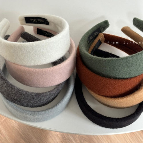 纯色毛呢宽边发箍女韩系高颅顶