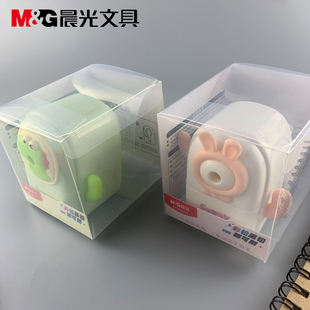 新品晨光文具906Y2兔子恐龙削笔机手摇设计2色外观粉色/绿色