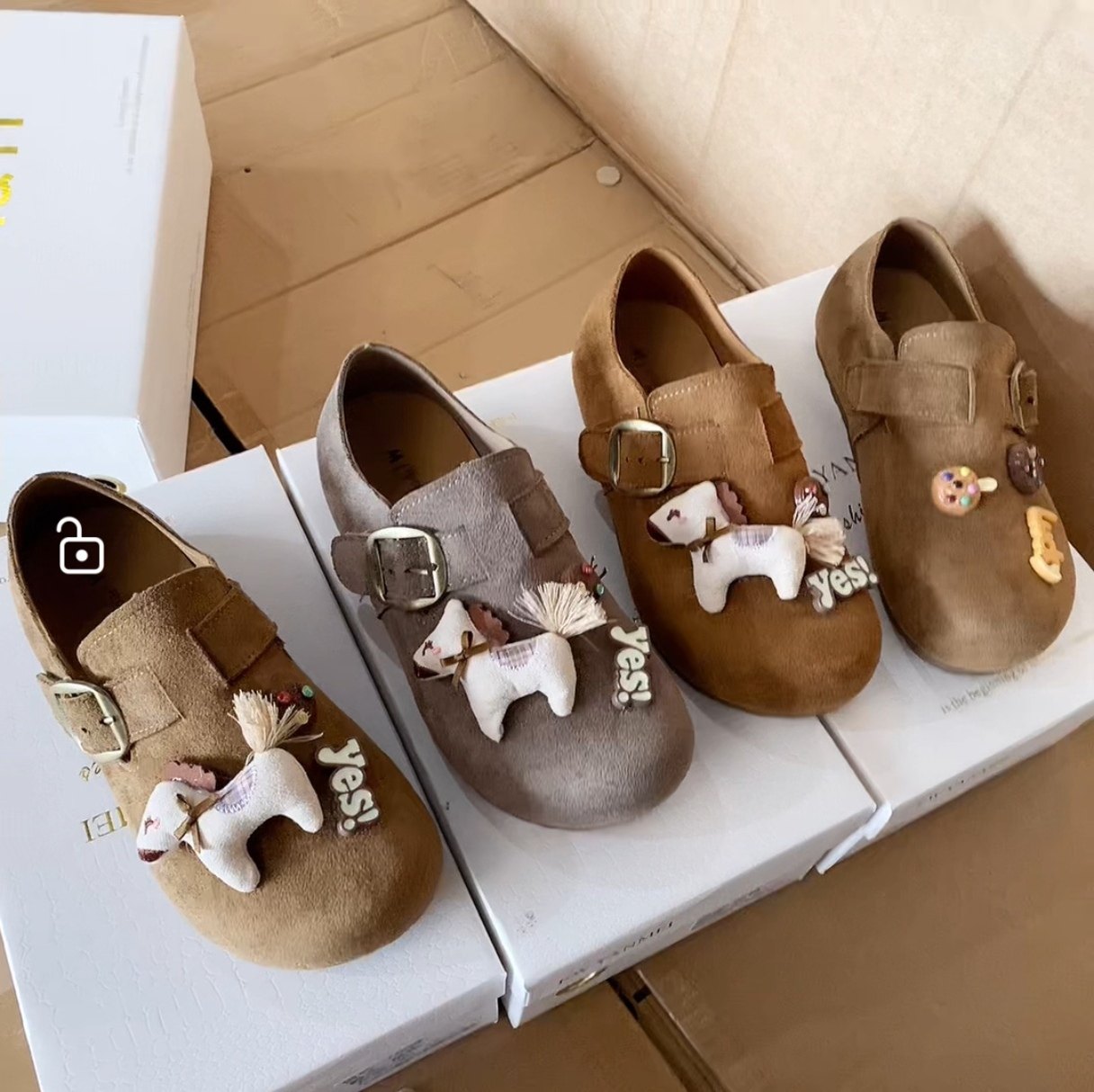 2026春季新款卡通小马勃肯鞋女一脚蹬懒人豆豆鞋复古百搭软底单鞋,女鞋,乐福鞋（豆豆鞋）,淘宝优惠券,粉丝福利购,淘宝优惠卷