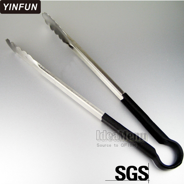 加厚加长食品夹子烧烤夹食物夹菜夹 不锈钢牛排面包夹烘焙夹 46CM