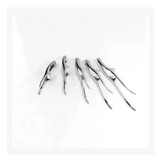 日式烧肉专用夹子 烧烤夹304不锈钢加厚加长线纹烤鱼食品自助餐夹