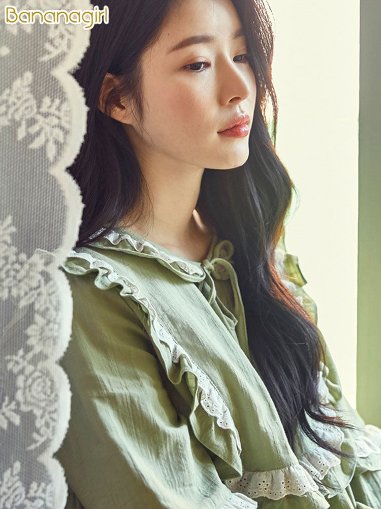 Bananagirl睡衣女春秋韩版甜美长袖情侣清新套头家居服男士套装新