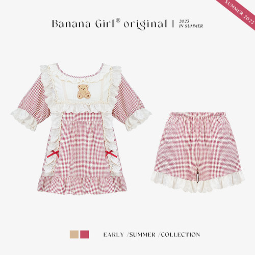 bananagirl夏季薄款女士睡衣