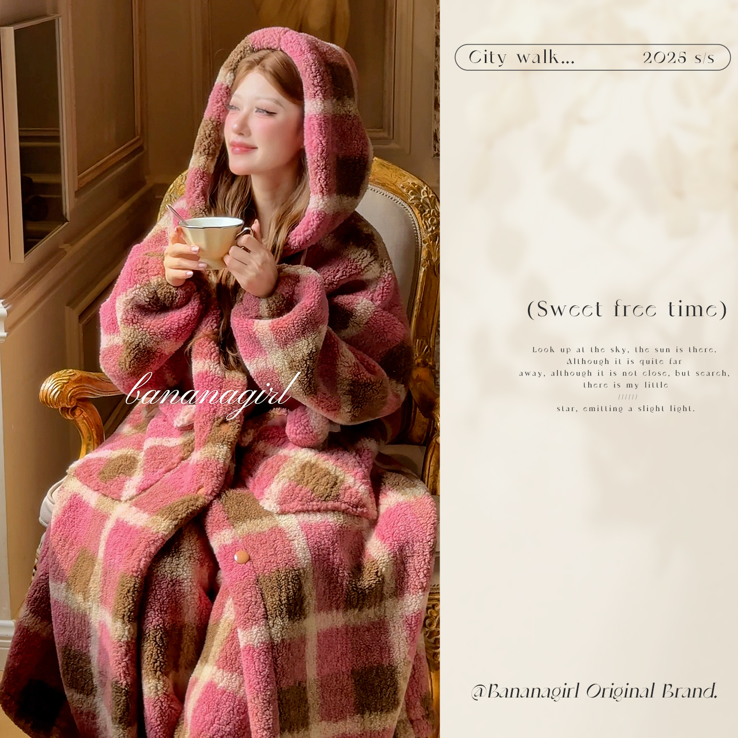 Bananagirl冬季加厚珊瑚绒睡衣