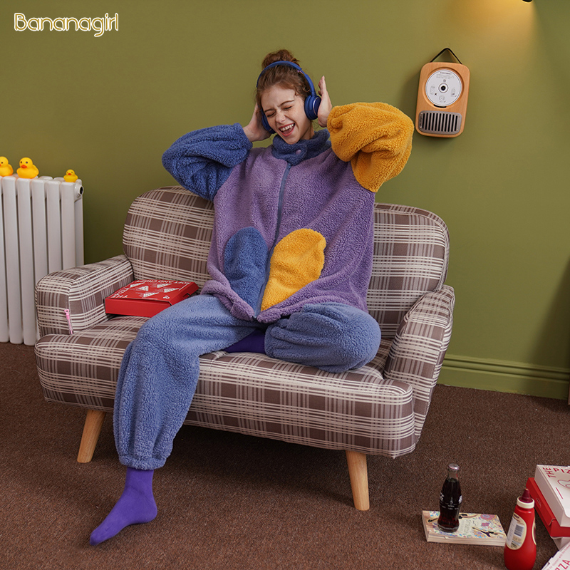 bananagirl珊瑚绒卡通保暖家居服