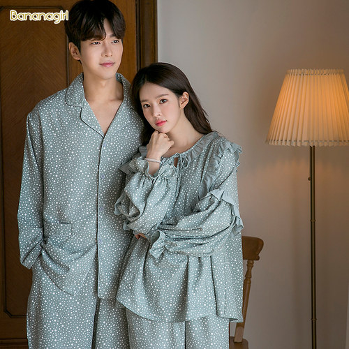 bananagirl韩版甜美圆领情侣睡衣