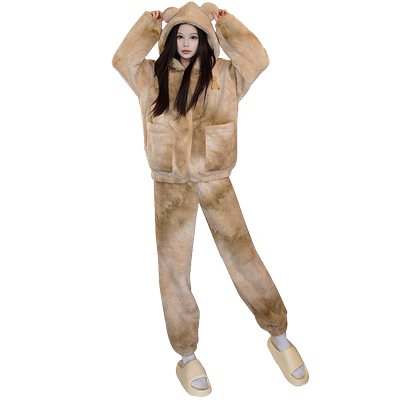 bananagirl小熊冬季少女睡衣