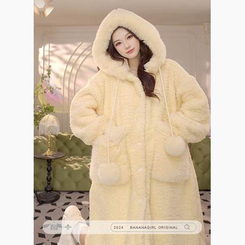 Bananagirl冬季新厚加绒睡衣睡袍