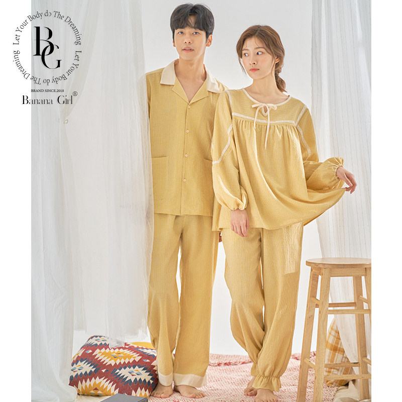 Bananagirl睡衣女春秋新款情侣睡衣简约圆领家居服可外穿套装男士,女士内衣/男士内衣/家居服,睡衣/家居服套装,淘宝优惠券,粉丝福利购,淘宝优惠卷