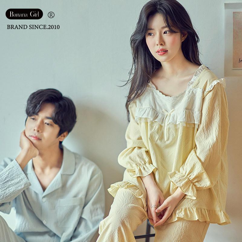 bananagirl睡衣女士春秋长袖薄款大码高级感情侣睡衣可外穿家居服,女士内衣/男士内衣/家居服,睡衣/家居服套装,淘宝优惠券,粉丝福利购,淘宝优惠卷